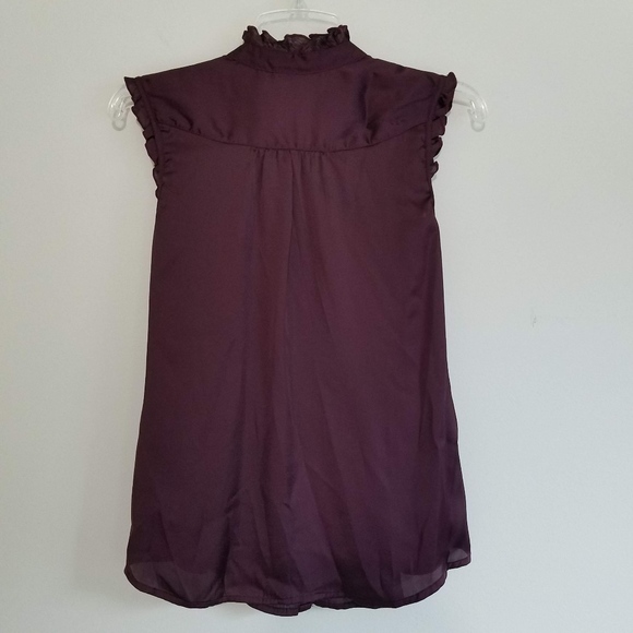 Converse Purple Ruffle Front Sleeveless Blouse - Picture 6 of 6